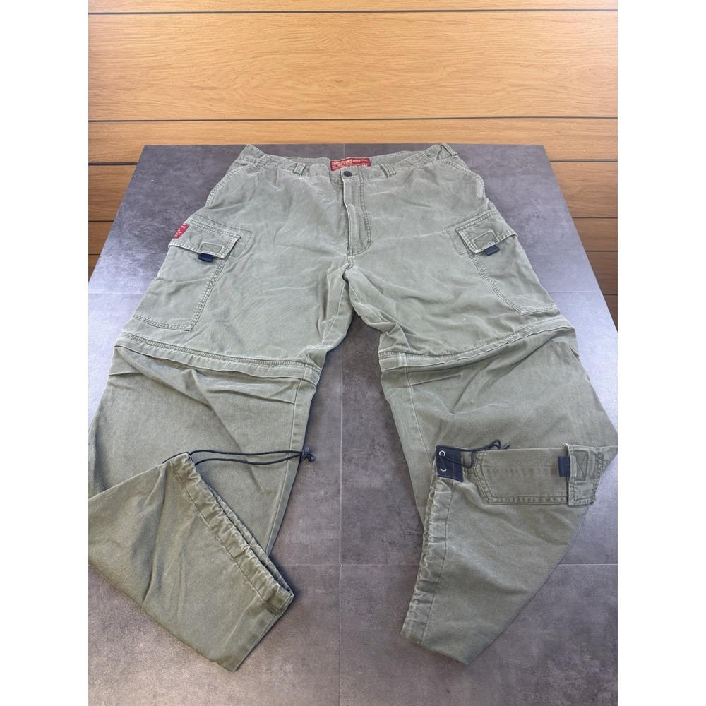 VTG Abercrombie & Fitch 90's Y2K Paratrooper Zip Off Green Cargo Pants XL